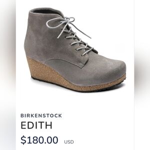 Papillio Edith Light Gray Suede Wedge Boots women's Sz 37 (US 7) new gorpcore